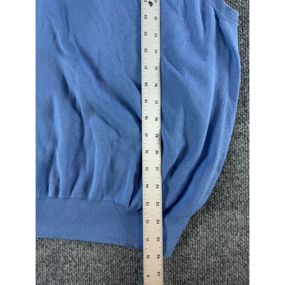 Polo Ralph Lauren Men XL‎ Blue Pima Cotton V-Neck Sweater Vest Layering Preppy